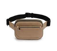 TINYAT Sac Banane pour Femme avec 3 Poches à Fermeture éclair et Sangle réglable imperméable en polyuréthane, Blé/2064