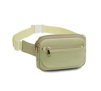 TINYAT Sac banane pour femme avec 3 poches zippées et sangle réglable en polyuréthane, Vert/T2064