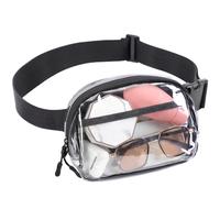 TINYAT Sac banane transparent pour femme, approuvé par le stade avec broche de Noël, sac banane pour événements, concerts, Transparent/1959