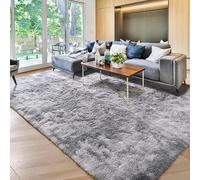 Tinyboy-hbq Tapis Chambre Modernes Moquette Chambre Soft Tapis à Poils Longs Shaggy Antidérapant Intérieur Moelleux épais (Gris Blanc, 250 x 300 cm)