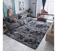 Tinyboy-hbq Tapis Chambre Modernes Moquette Chambre Soft Tapis à Poils Longs Shaggy Antidérapant Intérieur Moelleux épais (Grau Schwarz, 250 x 300 cm)