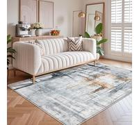 Tinyboy-hbq Tapis Chambre Moquette Chambre Style Moderne Artistique Traditionnel Unique Tapis de Salon Doux à Poils Courts Antidérapant Intérieur Moelleux pour (Gris/Or, 120 x 160 cm)