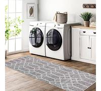 Tinyboy-hbq Tapis de Cuisine antidérapant Lavable Moquette Long Doux Gris Tapis Cuisine Devant evier pour Chambre à Coucher couloirs Salon Cuisine (Gris bohème, 60 x 120 cm)