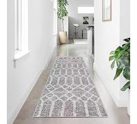 Tinyboy-hbq Tapis de Cuisine antidérapant Lavable Moquette Long Doux Gris Tapis Cuisine Devant evier pour Chambre à Coucher couloirs Salon Cuisine (Gris bohème, 60 x 240 cm)