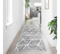 Tinyboy-hbq Tapis de Cuisine antidérapant Lavable Moquette Long Doux Gris Tapis Cuisine Devant evier pour Chambre à Coucher couloirs Salon Cuisine (Ivoire/Gris, 60 x 180 cm)