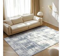 Tinyboy-hbq Tapis Salon Lavable 120x160cm, Tapis Chambre Antidérapant Doux Gris Moderne Poil Ras Grand Tapis Bleu