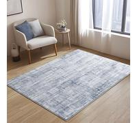 Tinyboy-hbq Tapis Salon Lavable 80x120cm, Tapis Chambre Antidérapant Doux Gris Moderne Poil Ras Grand Tapis Bleu