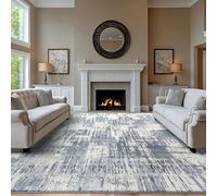 Tinyboy-hbq Tapis Salon Lavable Tapis Chambre Adulte Moderne Tapis Lavable en Machine Antidérapant Doux Poils Ras Grand Tapis de Salon Moelleux (Gris/Bleu Clair/Multi, 270 x 360 cm)
