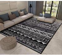 Tinyboy-hbq Tapis Salon Marche Decoration Chambre Style Moderne Artistique Traditionnel Unique Doux à Poils Courts Antidérapant Intérieur Moelleux pour（Noir Blanc，200x300cm）