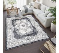 Tinyboy-hbq Tapis Salon Marche Decoration Chambre Style Moderne Artistique Traditionnel Unique Doux à Poils Courts Antidérapant Intérieur Moelleux pour（Gris Blanc，200x300cm）