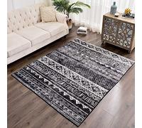 Tinyboy-hbq Tapis Salon Marche Decoration Chambre Style Moderne Artistique Traditionnel Unique Doux à Poils Courts Antidérapant Intérieur Moelleux pour(Noir Blanc,80x120cm)