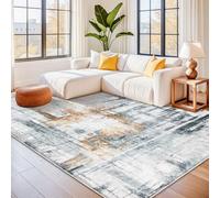 Tinyboy-hbq Tapis Salon Moquette Chambre Style Moderne Artistique Traditionnel Unique Tapis de Salon Doux à Poils Courts Antidérapant Intérieur Moelleux pour (Gris/Or, 200 x 250 cm)