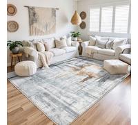 Tinyboy-hbq Tapis Salon Moquette Chambre Style Moderne Artistique Traditionnel Unique Tapis de Salon Doux à Poils Courts Antidérapant Intérieur Moelleux pour (Gris/Or, 160 x 200 cm)