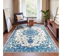 Tinyboy-hbq Tapis Salon Vintage Doux Tapis Chambre à Poils Courts Grand Tapis Antidérapant (Bleu, 160 x 200 cm)