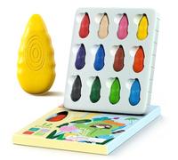 TinyGeeks 12 Crayon Bebe 12 mois - Forme Ergonomique - Crayons Non Toxiques pour Enfants de 1 à 3 Ans - Crayons Lavables pour Enfants de 4 à 8 Ans - Pour Coloriage et Facile à Tenir