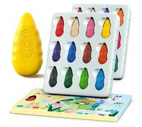 TinyGeeks 24 Crayon Bebe 12 mois - Forme Ergonomique - Crayons Non Toxiques pour Enfants de 1 à 3 Ans - Crayons Lavables pour Enfants de 4 à 8 Ans - Pour Coloriage et Facile à Tenir