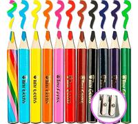 TinyGeeks Crayons de couleur Jumbo - NOUVEAUTÉ Crayons de Couleurs Enfant & Arc-en-ciel - Parfait pour les Jeunes Écoliers - Recommandés par les Professeurs
