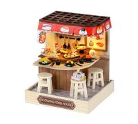 TinyHaven Kit maison - Miniature en bois avec couvercle anti-poussière, outils décoratifs pour maison de , projet créatif artisanal | Décoration de salon, chambre