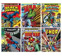 TinyMollo Poster vintage Avengers - Super héros Raumdekor Black Widow Dr. Strange Dead Pool Wolverine Hawk Eye Vision & Scarlet Witch - Poster vintage pour Kinder Erwachsene Jungen Schlafzimmer (Gelb)