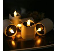 TINYOUTH 6PCS Bougies solaires Lumières extérieures, Lumière Blanche Chaude Lumières de Bougie Scintillantes Solaires imperméables