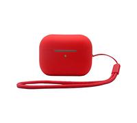 tinysiry Case pour AirPods Case Cover Skins, Couverture de Silicone protectrice et Peau pour AirPods avec Porte-clés, Manche de Protection des écouteurs Rouge