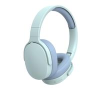 tinysiry Casque sans Fil sur l'oreille, Casque sans Fil Bluetooth Pliable, Casque stéréo 5.1 avec réduction Intelligente du Bruit pour téléphone PC de Bureau Bleu