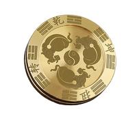 tinysiry Fidget Slider Jouet Anti-Stress, Laiton Rond Push Slider Fidget Clicker Haptic Coin Office Fidget Toy, Metal Haptic Coins Fidget, Stress Relief Lucky Coins Spinner Jouet Adultes Cadeau B