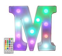 tinysiry Lettres Lumineuses décoratives à LED colorées, 26 lumières de l'alphabet Anglais avec télécommande 4 Modes Clignotants, décorations réglables pour la Maison, la fête, Le Bar, l'anni