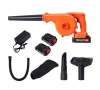 tinysiry Souffleur de feuilles électrique 2 en 1 sans fil, 230 km/h, 150 CFM avec 2 batteries et chargeur, souffleur à feuilles haute vitesse 21 V, souffleur d'air puissant, léger et portable pour