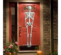 tinysiry Squelette d'Halloween grandeur nature de 165 cm, squelette complet en plastique avec articulations mobiles, squelette à suspendre pour Halloween 170 cm
