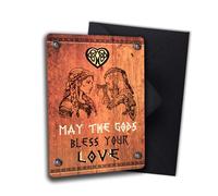 TinyTami Carte de mariage Viking - Félicitations pour fiançailles - Viking - Carte postale avec enveloppe (noir)