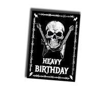 TinyTami Carte postale d'anniversaire avec tête de mort lourde pour metalheads, rockeurs, carte de vœux douce et veloutée