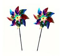 Tinyuet Moulin à Vent Réfléchissant Répulsif Anti-Oiseaux - Déco Jardin pour Protéger Verger, Arbres et Cultures - Rayures Colorées Réfléchissantes