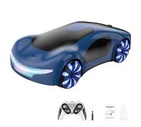 TinyWizTo 1/20 New-Energy-Concept Voiture télécommandée 2,4 G 10 km/h Simulation Voiture de sport avec station de charge et double pulvérisation, cadeau pour adultes, adolescents (bleu)