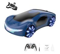 TinyWizTo 1/20 New-Energy-Concept Voiture télécommandée 2,4 G 10 km/h Simulation Voiture de sport avec station de charge et double pulvérisation, cadeau pour adultes, adolescents (bleu)