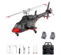 TinyWizTo 1/53 A61 Air-wolf Mini hélicoptère RC modèle 2,4 G 6 G 4 CH Rotor unique Flybarless RTF RC avion avec flux optique maintien d'altitude, cadeau pour adultes