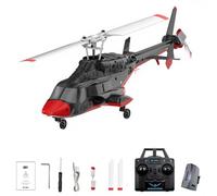 TinyWizTo 1/53 A61 Air-wolf Mini hélicoptère RC modèle 2,4 G 6 G 4 CH Rotor unique Flybarless RTF RC avion avec flux optique maintien d'altitude, cadeau pour adultes