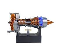 TinyWizTo Trent 900 Kit de modèle de moteur d'avion, lumière LED bleue (version rechargeable/50 + pièces/couleur laiton)