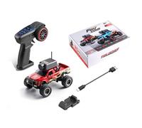 TinyWizTo WL 1/64 APP Auto-Pairing Full Proportional FPV Mini Off Road RC Truck Model with 3 Speed Modes & Camera (RTR/Red)
