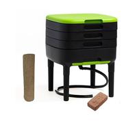 TinyWorm Design & Compact I Lombricomposteur 3 Plateaux I Kit Complet I Tiroir Coulissant I Pieds Plastique