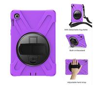 TIODIO Coque Samsung Galaxy Tab S5e 10.5 2019 T720 T725, Hybride Housse Trois Couche Robuste Intégrale de Protection avec 360 Rotatif Support dragonne et bandoulière pour Samsung Galaxy Tab S5e 10.5 2019 Coque, Violet