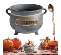Tioheam Bol à Snacks, Chaudron de Sorcière pour Fête d'Halloween Snacks, Porte-Aliments de Bureau avec Cuillère pour Nougat Fruits Bonbons Chocolat