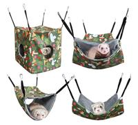 Tioheam Hamac Lit pour Hamster | Tunnel Aéré pour Écureuils,Accessoires Cage Anti-Dérapant Maison de Sommeil Confortable Chinchillas Hamsters