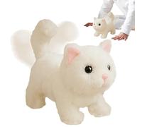 Tioheam Jouet pour Chat Réaliste - Jouet en Peluche Interactif pour Chat - Marche, Remue La Queue et Miaule, Agit comme Un Véritable Chaton, Compagnon Réaliste pour à La Maison et en