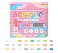 Tioheam Marqueurs De Peinture Acrylique,24 Couleurs Pour Artistes Dessin Et Creation - Marqueurs Résistants au Décoloration Pointe Souple à Base d'Eau pour Verre Bois Métal Décoration d'œufs