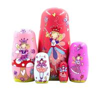 Tioheam Poupées empilables Russes, Poupées Matriochka en Bois - Jouets éducatifs d'apprentissage, Ensemble de Jouets de Nidification empilables pour garçons Filles, décoration de la Maison