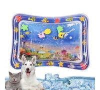 Tioheam Tapis de jeu aquatique pour, tapis de jeu sensoriel aquatique,Tapis d'eau gonflable épaissi pour chat et chien - Tapis de jeu pour animaux de compagnie avec poisson, thème océan, jouet
