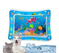 Tioheam Tapis de jeu d'eau sensoriel pour chats, tapis d'eau sensoriel,Tapis sensoriel d'eau épaissi pour le jeu interactif des | Tapis de jeu pour animaux de compagnie avec poisson, thème océan,