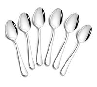 tiokin Lot de 6 petites cuillères à café en acier inoxydable de 12 cm pour café, dessert, thé, apéritif, passe au lave-vaisselle