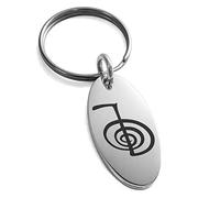 Tioneer Acier Inoxydable Reiki Cho Ku Rei Puissance Porte-clés Petit Charme Ovale